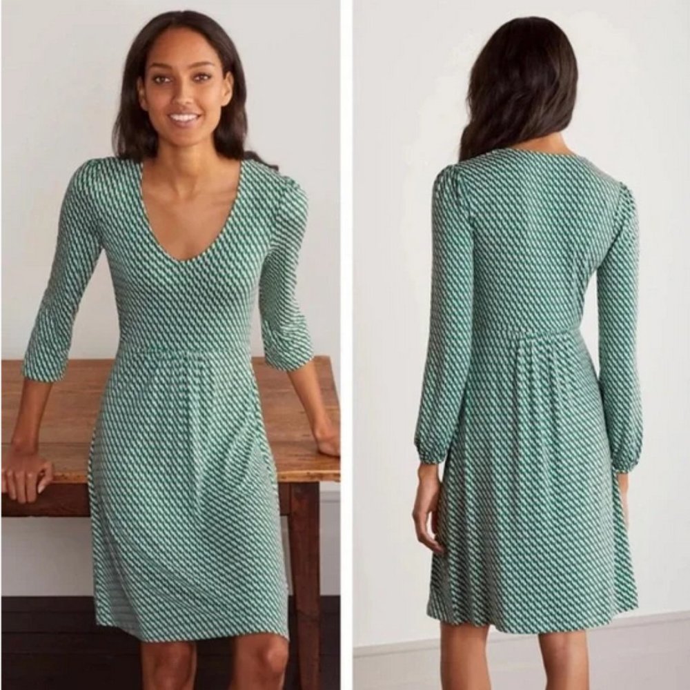 Boden Hattie Jersey Dress Sapling Green Size 10